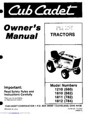 Cub Cadet 1811 (782) Manual pdf